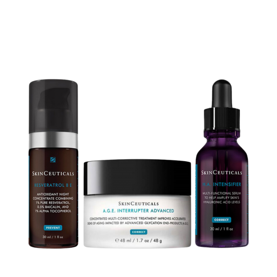 SkinCeuticals Resveratrol BE, A.G.E. Interrupter Advanced & Hyaluronic Acid Intensifier (H.A.)
