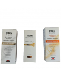 ISDIN 1 ERYFOTONA ACTINICA & 1 ERYFOTONA AGELESS Tinted Broad Spectrum Sunscreen SPF 50 and 1 Isdinceutic Mineral Brush Kit