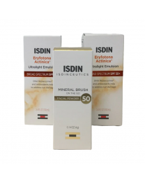 ISDIN 2 ERYFOTONA ACTINICA Broad Spectrum Sunscreen SPF 50 and 1 Isdinceutic Mineral Brush Kit