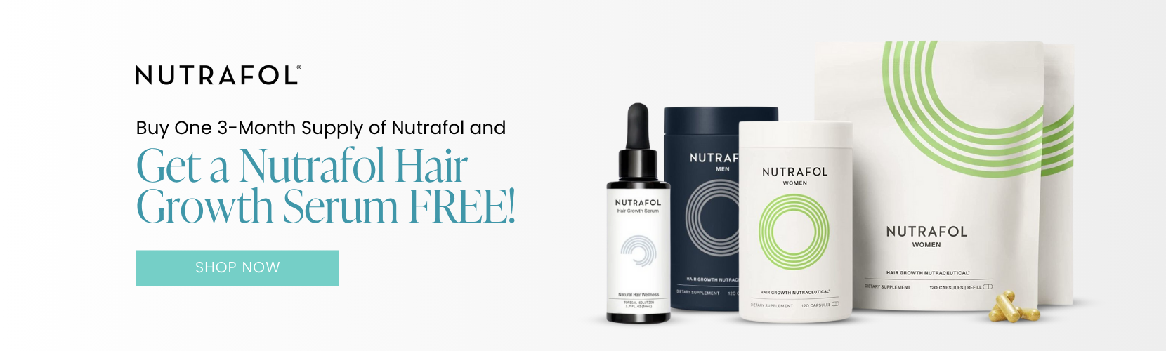 Buy One 3-Month Supply of Nutrafol and Get a Nutrafol Hair Growth Serum FREE!