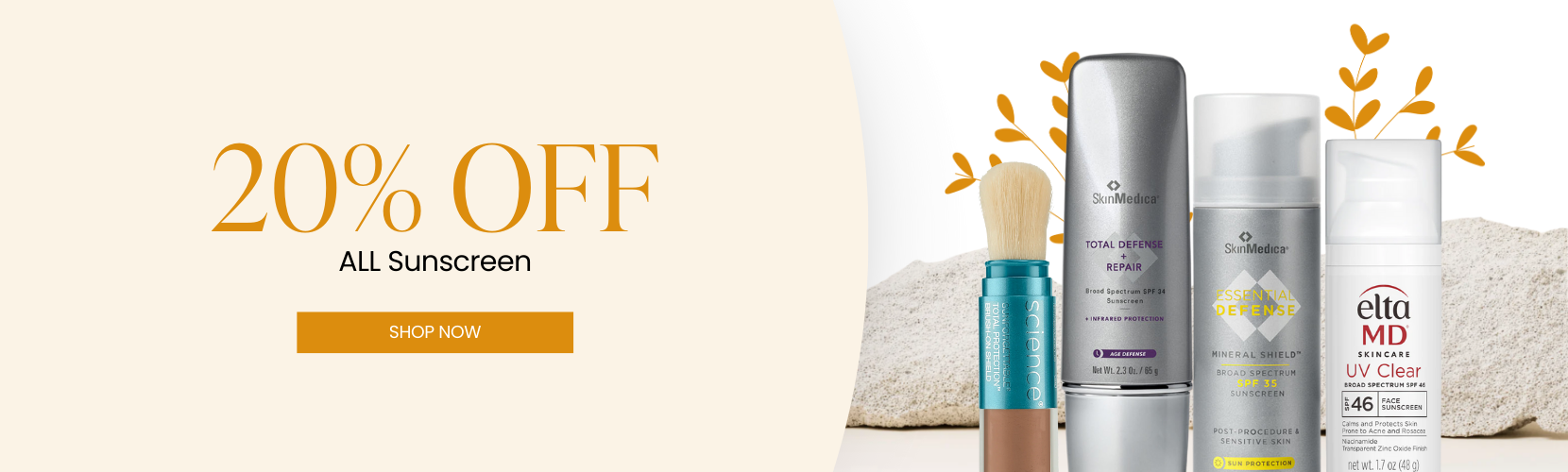 20% OFF ALL Sunscreen