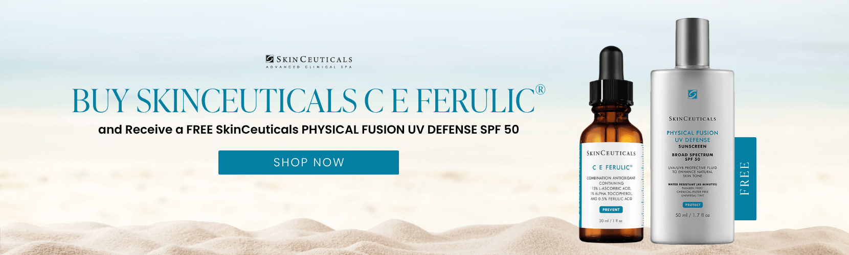 Buy SkinCeuticals C E FERULIC® and Receive a FREE SkinCeuticals PHYSICAL FUSION UV DEFENSE SPF 50