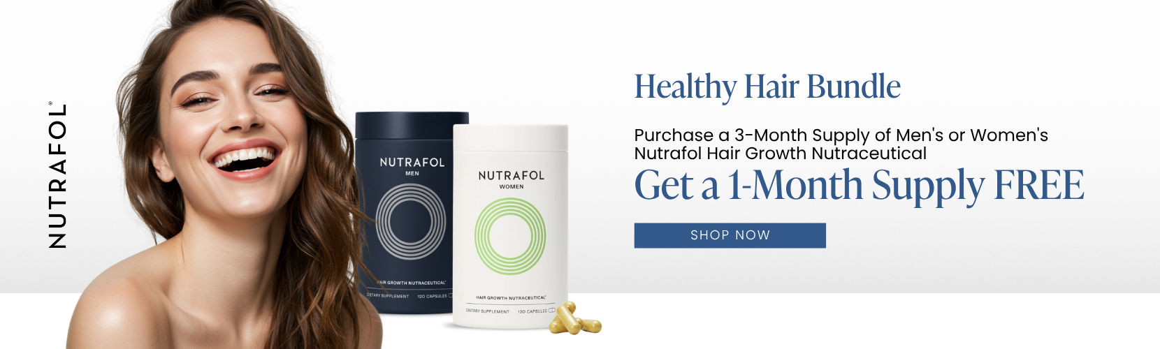 Purchase a 3-Month Supply of Men's or Women's Nutrafol Hair Growth Nutraceutical Get a 1-Month Supply FREE